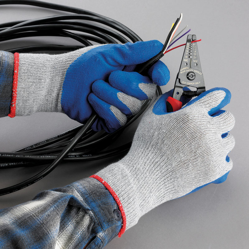 雷克兰涤纶棉浸橡胶手套7-1506