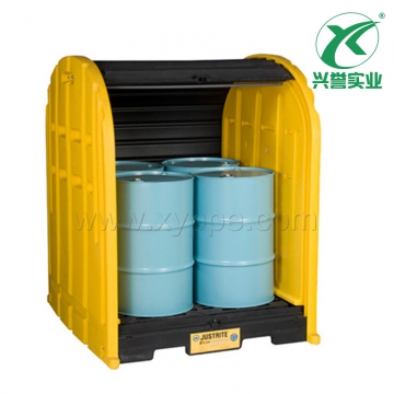 Justrite EcopolyBlendTM室外圆桶存储装置 28676