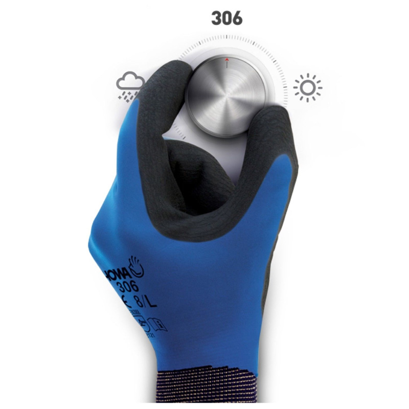 SHOWA 306 GRIP天然橡胶防水透气手套