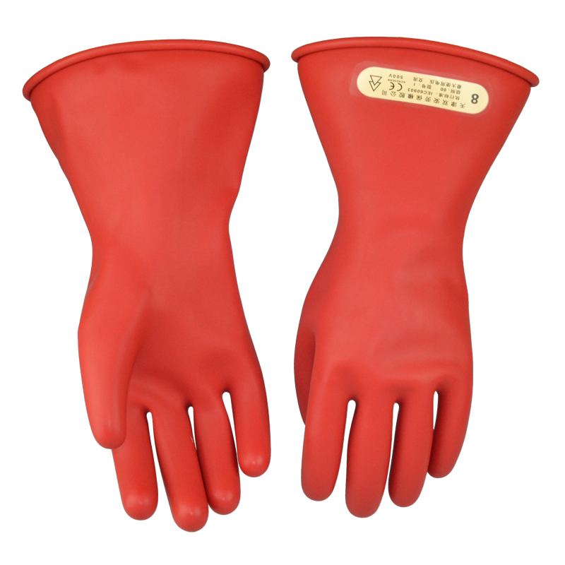 双安00级天然乳胶绝缘手套（红色）
