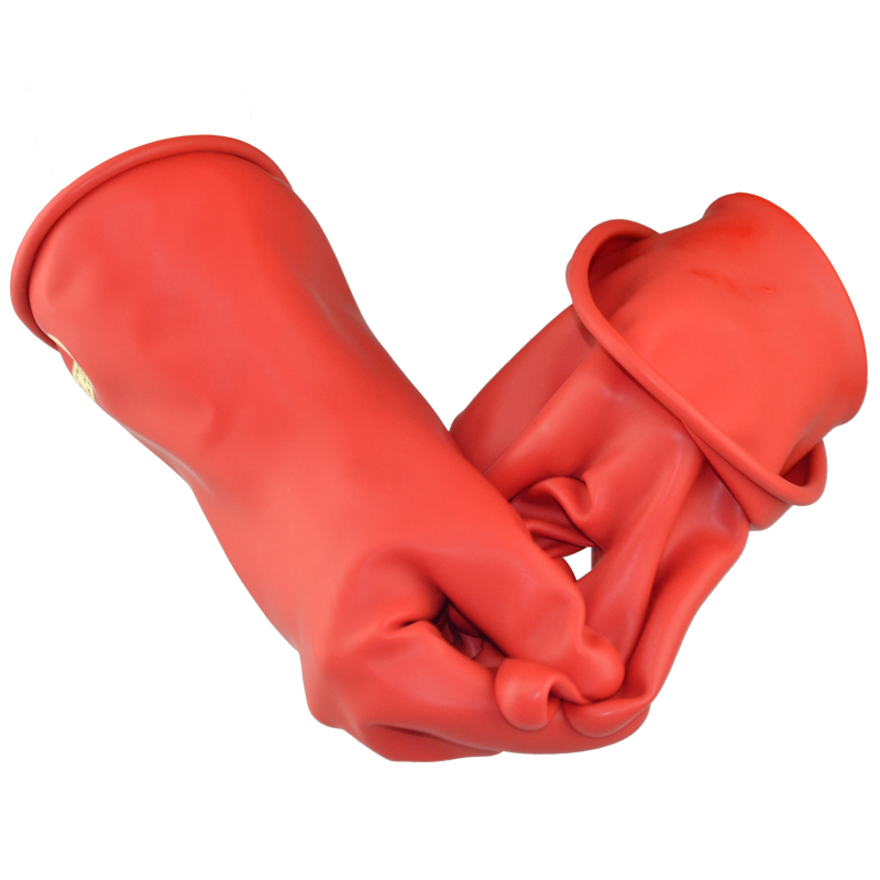 双安00级天然乳胶绝缘手套（红色）