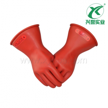 双安0级天然乳胶绝缘手套(红色)