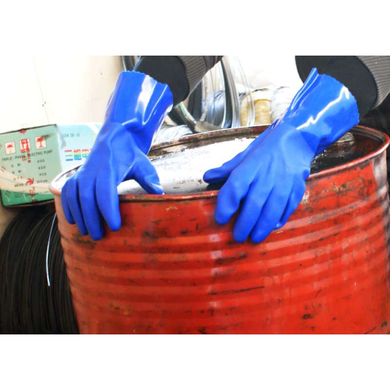 HTR海太尔10-224深蓝色PVC防化手套