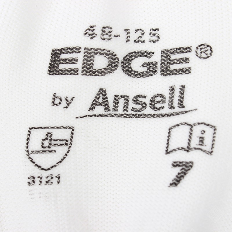 Ansell48-125涤纶PU掌部涂层白色手套