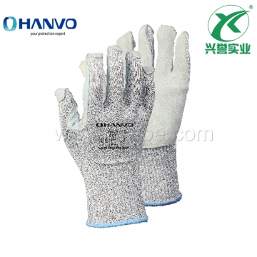 恒辉ZW3121牛二层加皮5级防割手套