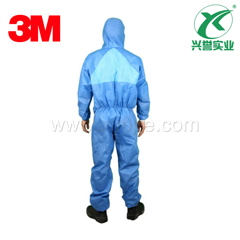 3M 4532+蓝色带帽连体防护服