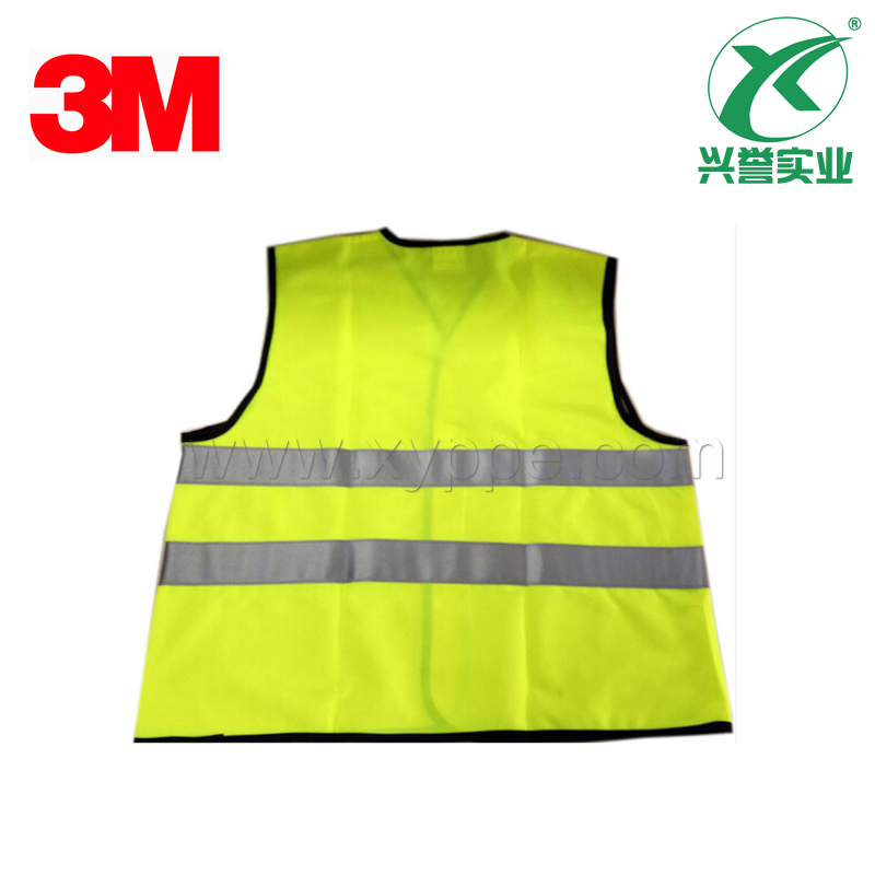3M 新8906仅两横实心布荧光黄安全背心