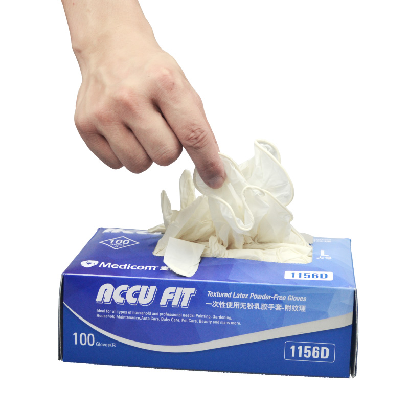 麦迪康1156一次性乳胶手套乳白色
