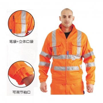 博迪嘉GN600荧光橘红TC夹克