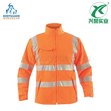 博迪嘉GN700荧光橘红摇粒绒夹克