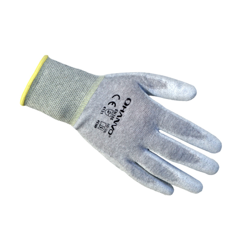 恒辉 PE309 防静电手套pu涂指涂掌手套