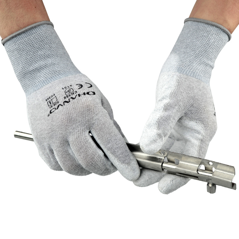 恒辉 PE309 防静电手套pu涂指涂掌手套