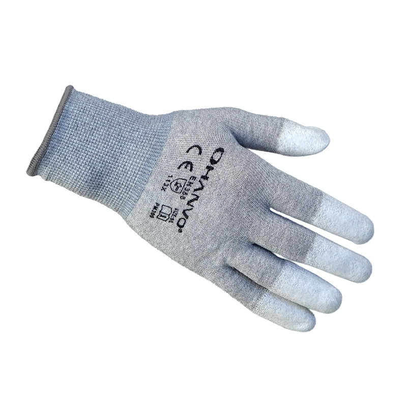 恒辉 PM309 防静电手套PU手指浸胶涂层导电手套