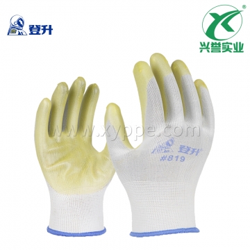 登升 #819 pvc耐磨防油化工防护浸胶透气手套