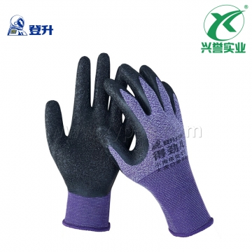 登升 #329 乳胶皱纹防滑耐磨劳保浸胶手套