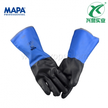MAPA 332氯丁橡胶涂层防化手套