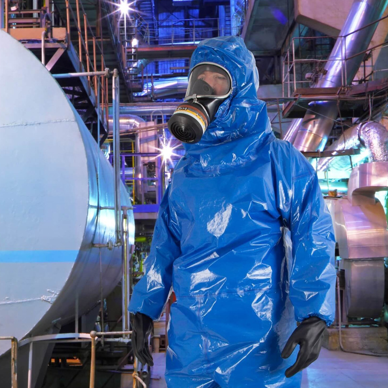 雷斯普斯 Respirex GLS 300B 气密服 Chemprotex™ 300防化服 一体式面罩密封